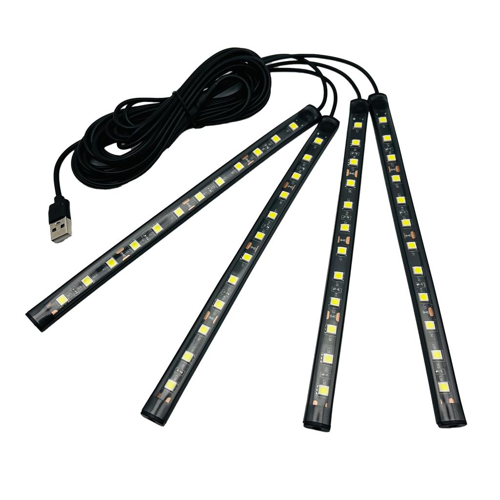LISPHOS LED Strip Lights Car Supplies Floor Lights Ambient Lights 4 Pcs (Yellow Orange)