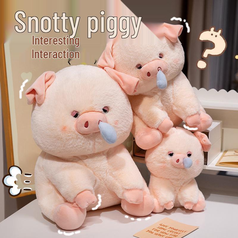 Snotty Pig Doll: Plush Pull-Out Piggy Toy - A Fun, Amusing Gift for Kids & Girls