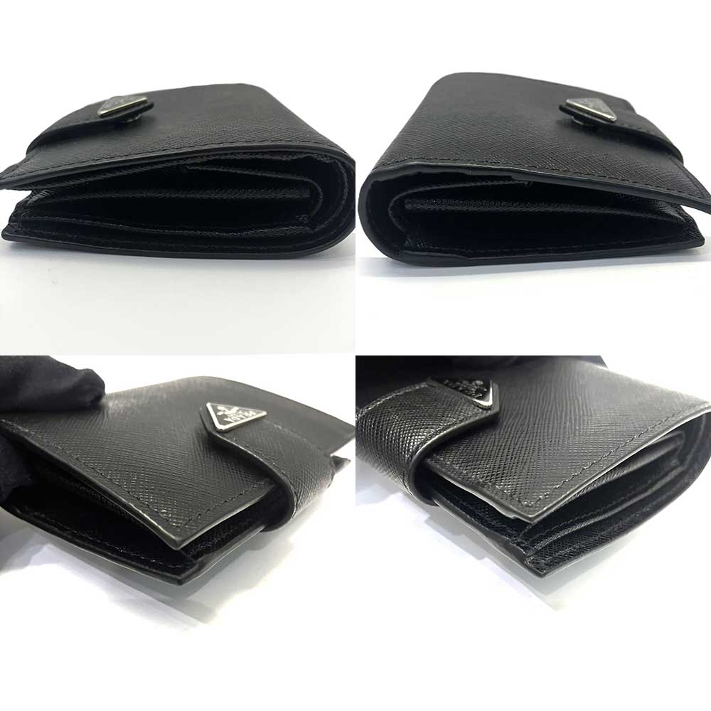 Used PRADABifold Wallet Leather Unisex