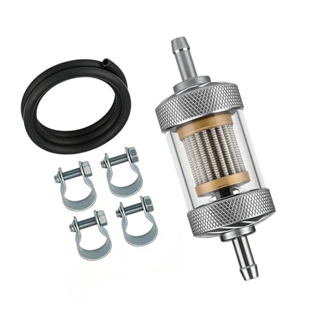 Clear View 1/4" Inline Fuel Filter For 6mm Hose Motorcycle For ATV Dirt-Bike 304 Stainless Steel Easy Maintenance Fuel Filters5