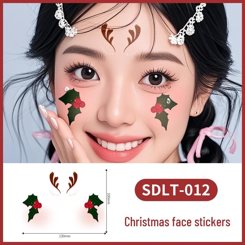 Waterproof Cross-border Christmas Tattoo Stickers: Cute, Sweatproof, and Anti-reflective Face Makeup