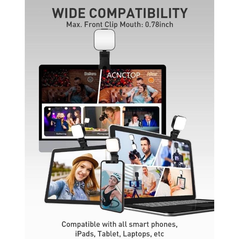 49 Beleuchtungsmodi Ringlicht für Mobiltelefone, tragbares Mini-Aufsteck-Fülllicht in Weiß für iPhone, Mobiltelefone und Laptops