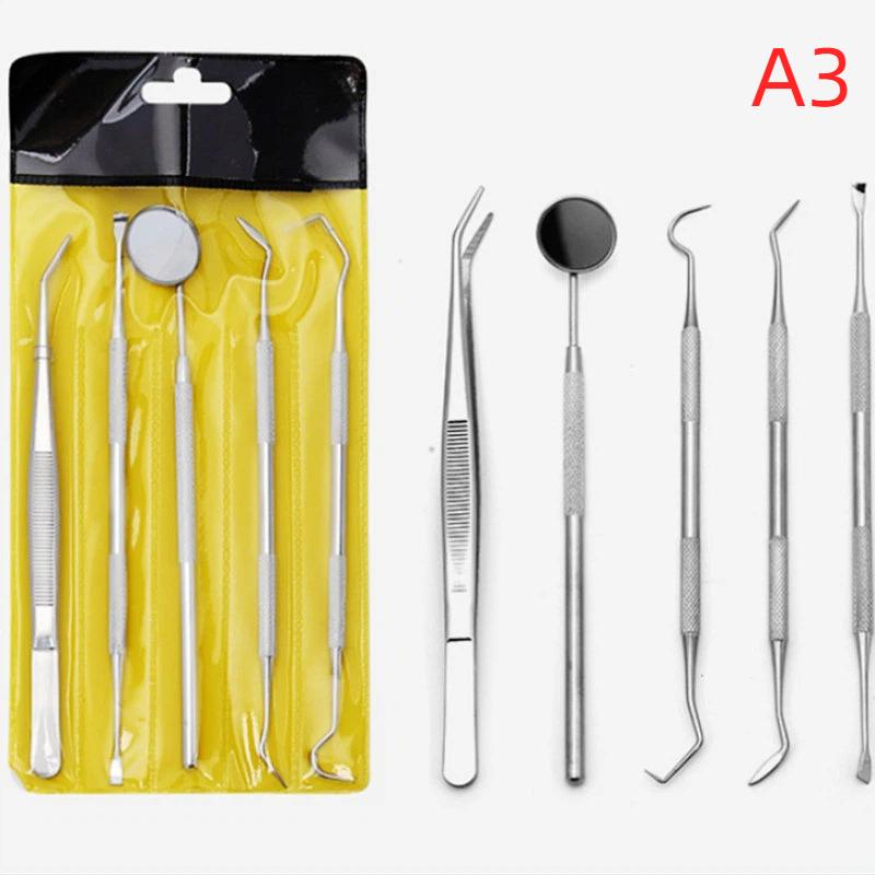 Teeth Plaque Tartar Remover Kit 3-6Pcs Professional Stainless Steel Dental Cleaning Tools for Home Use