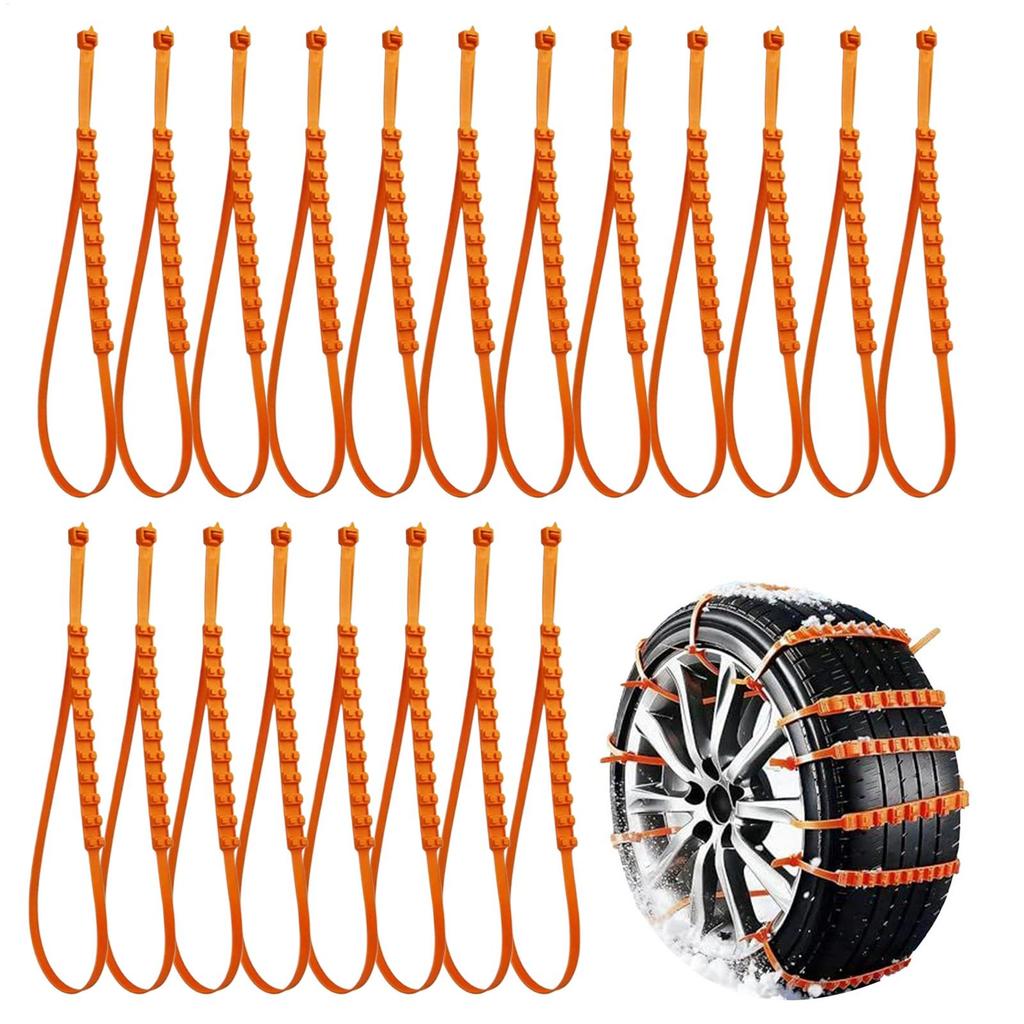20Pcs Anti-Skid Snow Chains Automotive Tire Zip Ties for Snow Wheel Anti-Slip Chains for Sedan SUV Truck Outdoor Winter Driving