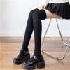 Neue einfarbige Oberschenkelhohe Strümpfe Damen Trendig Lässig Über das Knie Lange Socken für Damen Thermisch Warm Baumwolle Hoher Schlauch Leggings