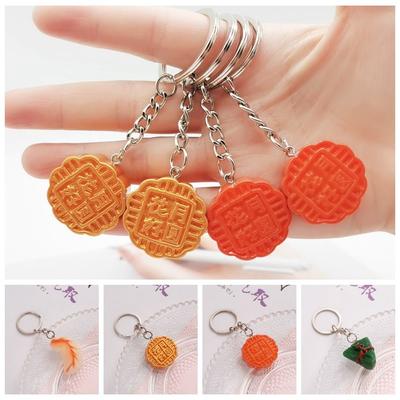 Mooncake Mid-Autumn Mooncake Keychain Simulation Mooncake Resin Key Ring  Lady/Student/Girl