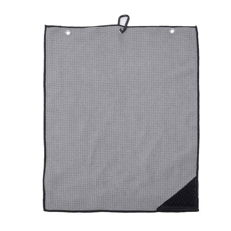 Durability Golf Towel Absorbent with Hanging Clip Light weight Golf Towel for Golf Bags and Sports Gear серый