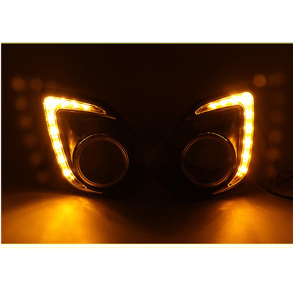 2Pcs LED DRL Daytime Running Light Fog Lamp Cover For Mitsubishi ASX 2013-2015