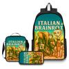Printed Backpack Wooden Stick Man Shanhaijing School Bag Pencil Case