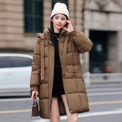 Winter New Women's Down Cotton Clothes Thickened Warm Hooded A Version Regular Hip-wrapped Warm Jacket