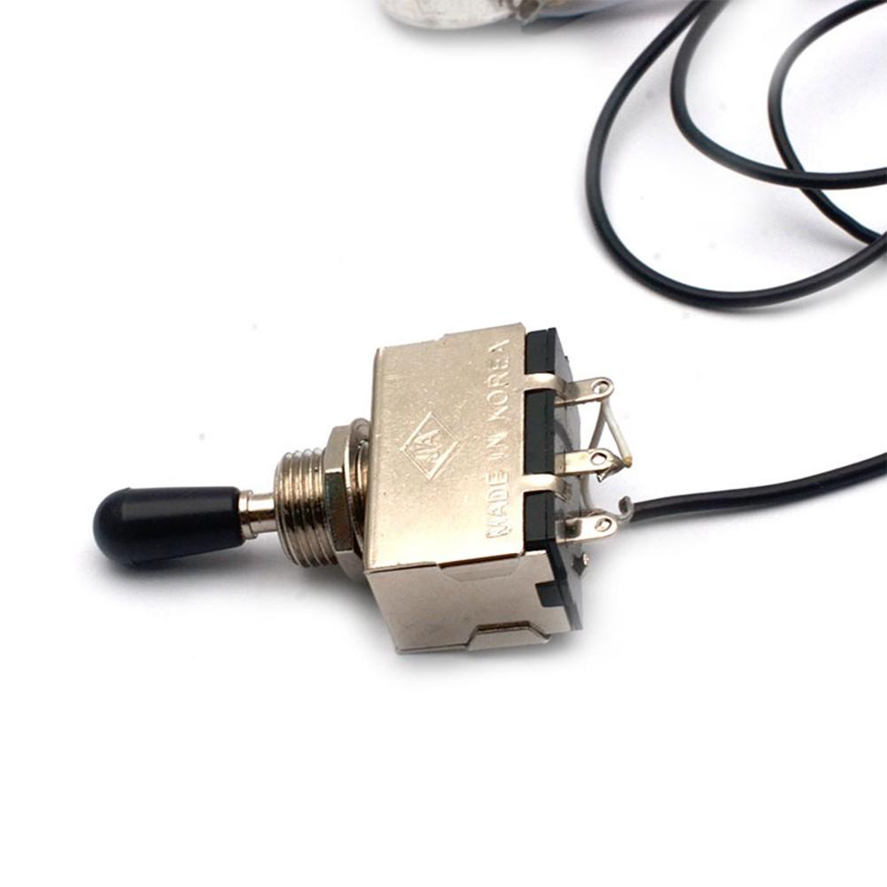Electric Guitar Wiring Harness Kit 3 Way Toggle Switch 1 Volume 1 Tone 500K Pots