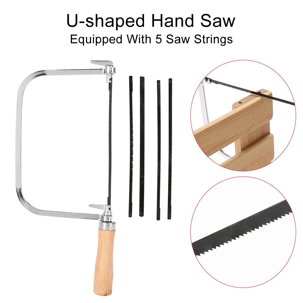 Adjustable Cutting Tool U shaped Loaf Cutter Saw Wood Handle With 5 Hand Saw Strings