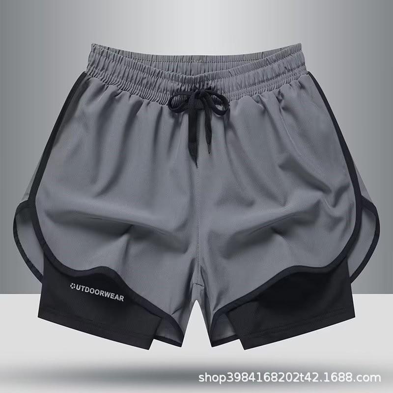 Mens Quick-Dry Swim Trunks With Inner Brief Support Loose Fit Athletic Board Shorts Swimming Beach Surfing