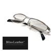 Bliss Leather Silver and Clear Square Rimless Sunglasses for Perfect for a Tough Slightly Tough Metal Thin Half-Rim Men, Look, Tinted, Transparent,