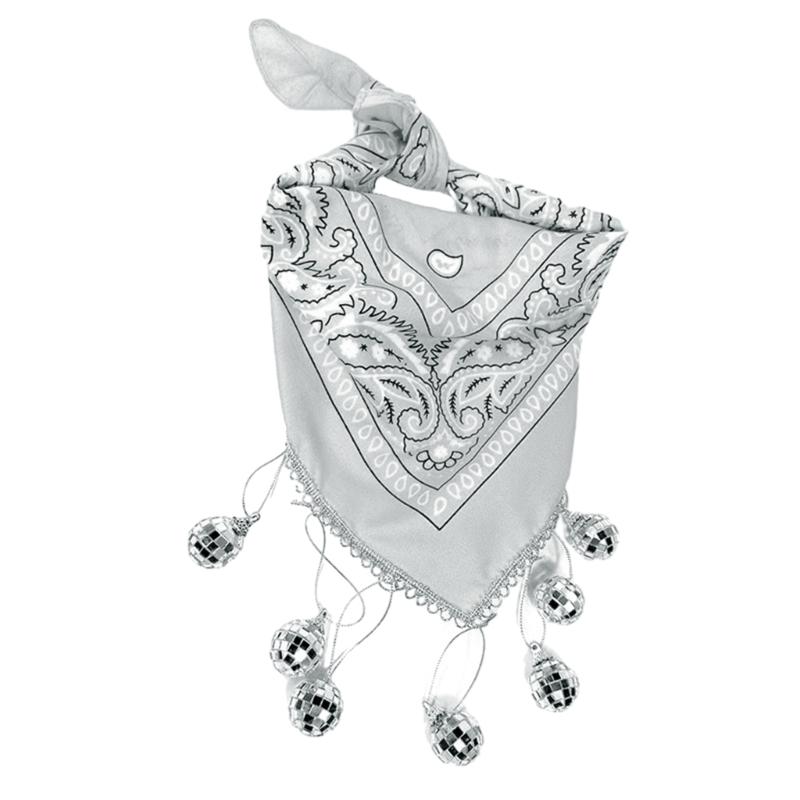 Western Disco Fringed Bandana for Bridal Shower Vintage Cowgirl Headscarf Costume Female Bandana Night Club Party Wear
