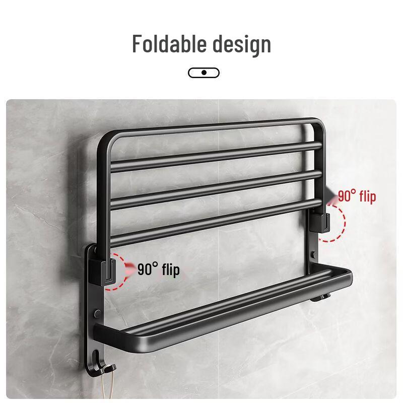 cmaos Aluminum Bathroom Wall-Mounted Towel Rack