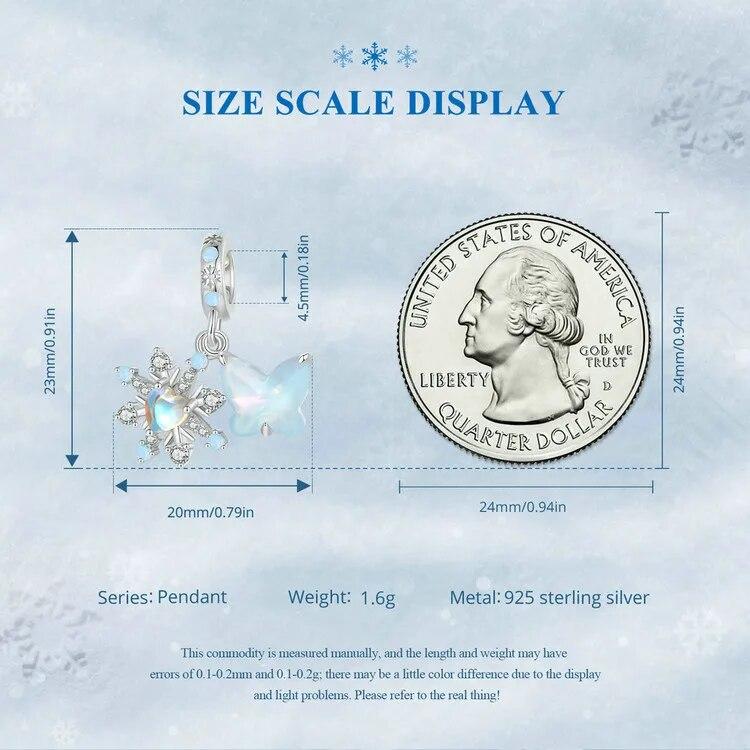 WOSTU 925 Sterling Sølv Smeltende Is Snøkrystall Anheng Blå Opal Kjærlighetshjerte Regnbue Charm Passer Original Armbånd DIY Vintergave