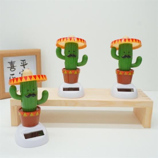 Op Zonne-energie Dansende Cactus Auto-ornament, Grappige Automobiele Interieurdecoratie, Zwaaiend Geanimeerd Cactusbeeldje voor Voertuigen, Woondecoratie
