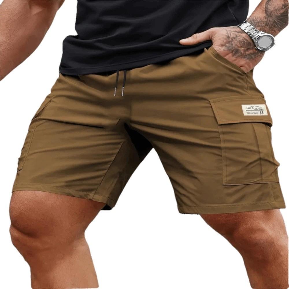 Loose Fit Cargo Shorts Plus Size Men s Beach Shorts Men s Clothing Casual Shorts Commuting Wear XL коричневый/кофейный