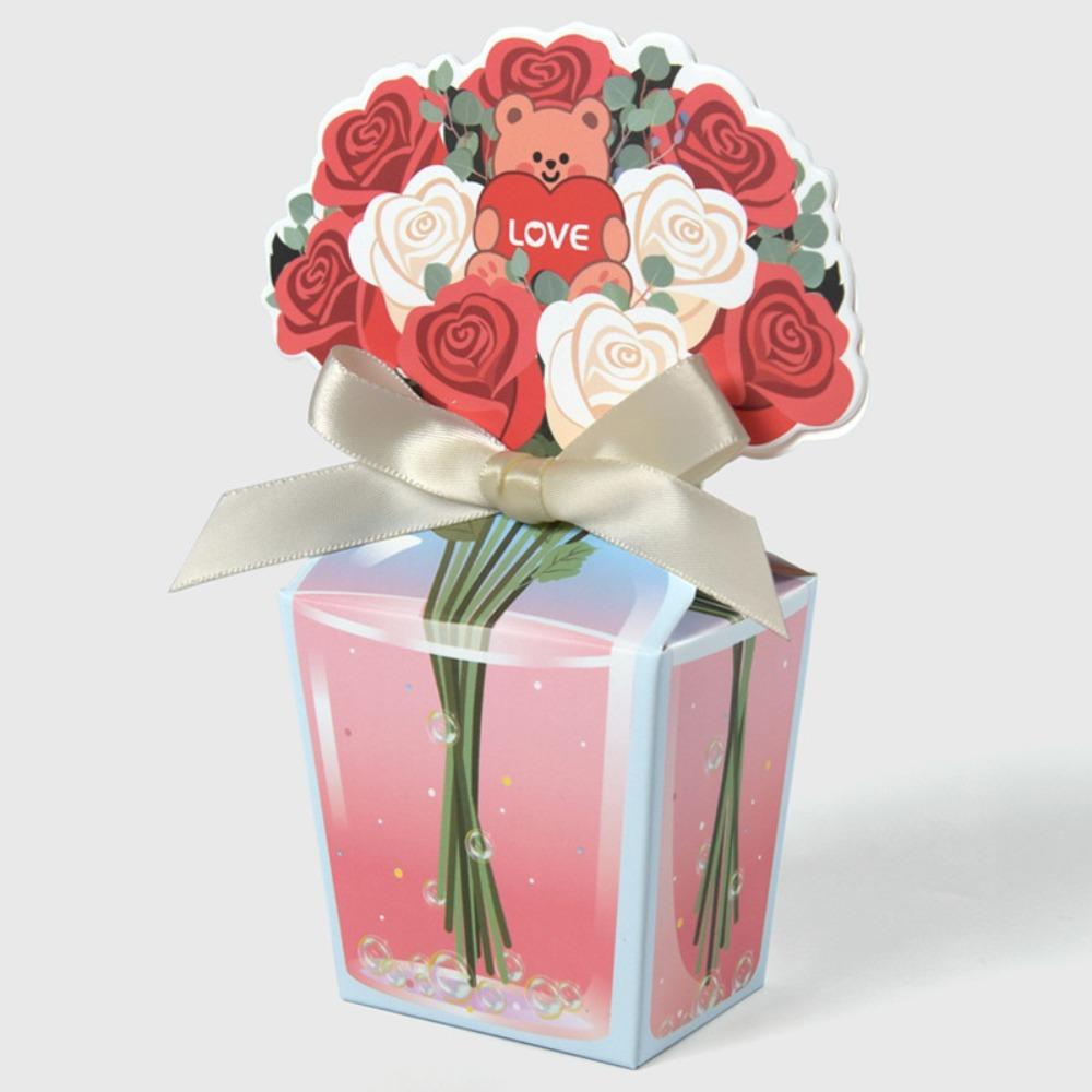 

10Pcs 3D Tulip Gift Box with Ribbon Bouquet Design Rose Packaging Box Mini Romantic Floral Gift Bags Party Favors/Gift Decor
