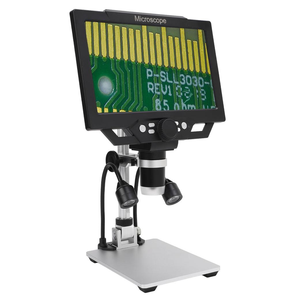 9 Inch LCD Digital Microscope 12MP 1600X Magnification 1080P Coin Microscope Magnifier for Plants Rocks Circuit Boards