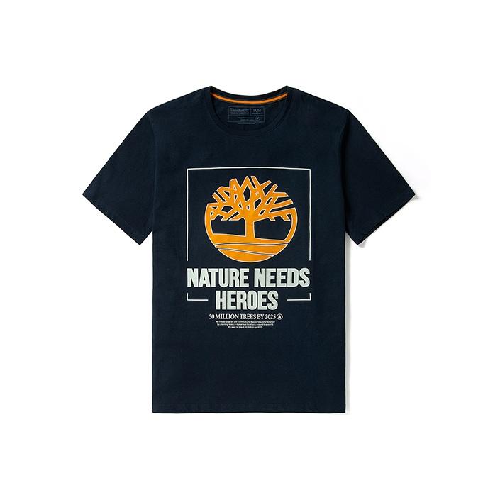 Timberland Outdoor Casual Tree Logo Printed Short Sleeve T-Shirt Men Tops Deep-Navy A24RF-433