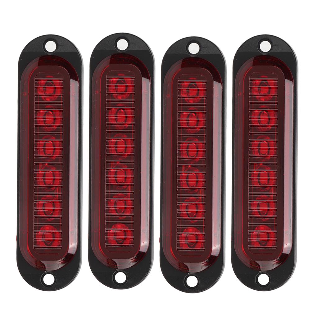 4Pcs Truck Side Lights High Brightness 90LM IP65 Waterproof 6 LEDs Truck Emergency Flash Light 12‑24V