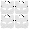 1/2/4pcs Anime Foxes Mask Half Face Cat Masks DIY Unpainted Blank Mask Halloween Festival Party Cosplay Props