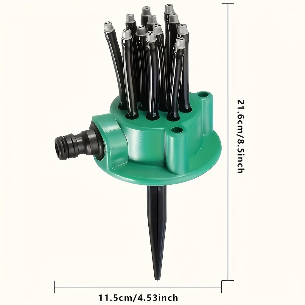 1Pc 12 Nozzles 360-Degree Automatic Garden Sprinkler For Lawn Watering Rotating Nozzle Rotating Sprinkler System