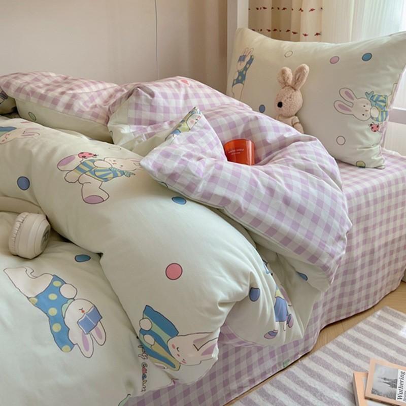 

Чистый хлопок Студенческое общежитие Кровать Хлопковое постельное белье из трех предметов Пододеяльник Простынь на резинке Четыре предмета Односпальное одеяло для колледжа Постельное белье Hotel pillow core 48*74cm Idle Time rabbit