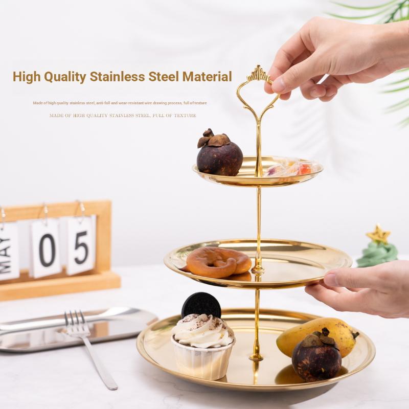 Gold Silver 2/3-Tier Cake Stand Party Dessert Display Tower For Holiday Gathering Elegant Serving Stand Cupcake Stand Decor