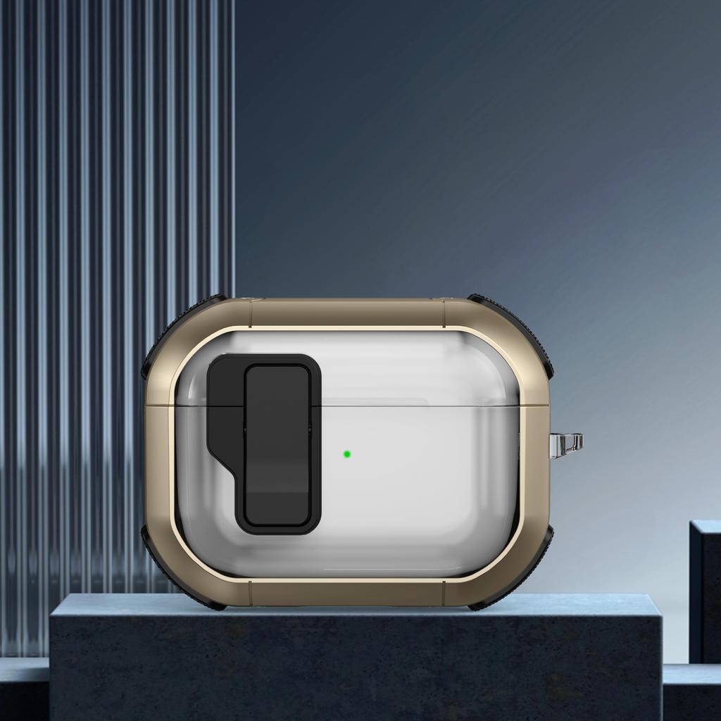 Gjennomsiktig magnetisk sikkerhetslåsbryter Øretelefonveske med nøkkelringkrok for Apple Airpods Pro 2 2nd Air Pods 3 Støtsikkert beskyttelse Ladedeksel