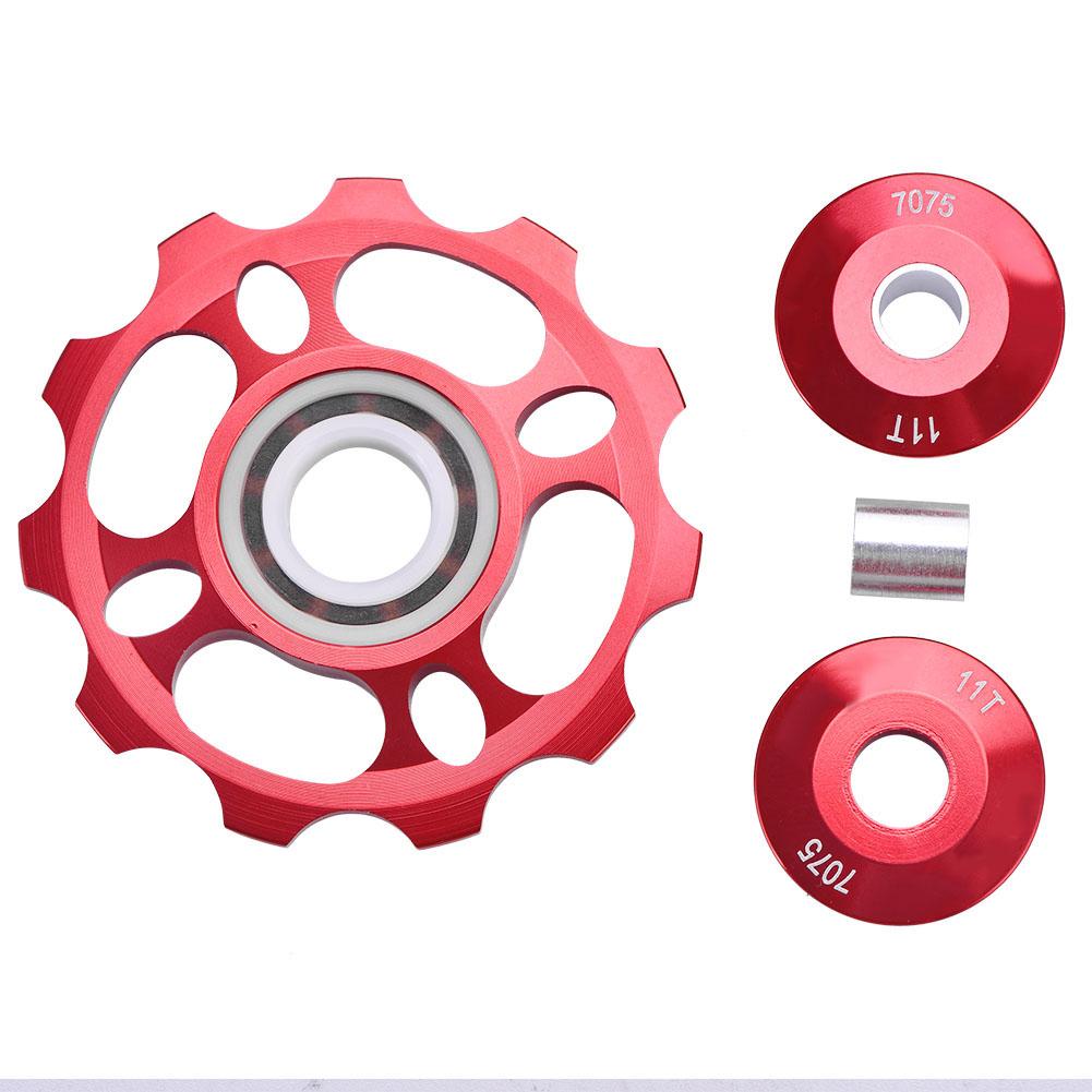 11T   Wheel Rear Derailleur Pulley for Mountain Bike   Replacement Parts(Red)