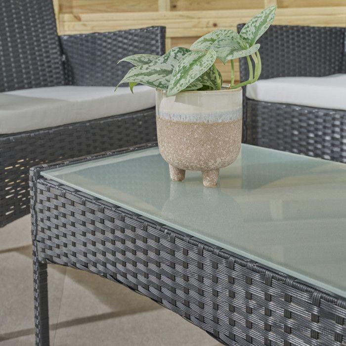 Wilsa Garden "Barcelona" 4-seater Black Resin Garden Furniture