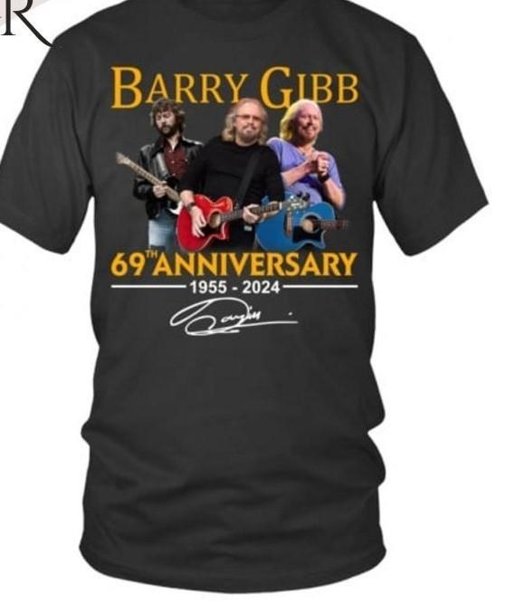 Barry Gibb 69th Anniversary 1955-2024 Signature T-Shirt Unisex T-Shirt S