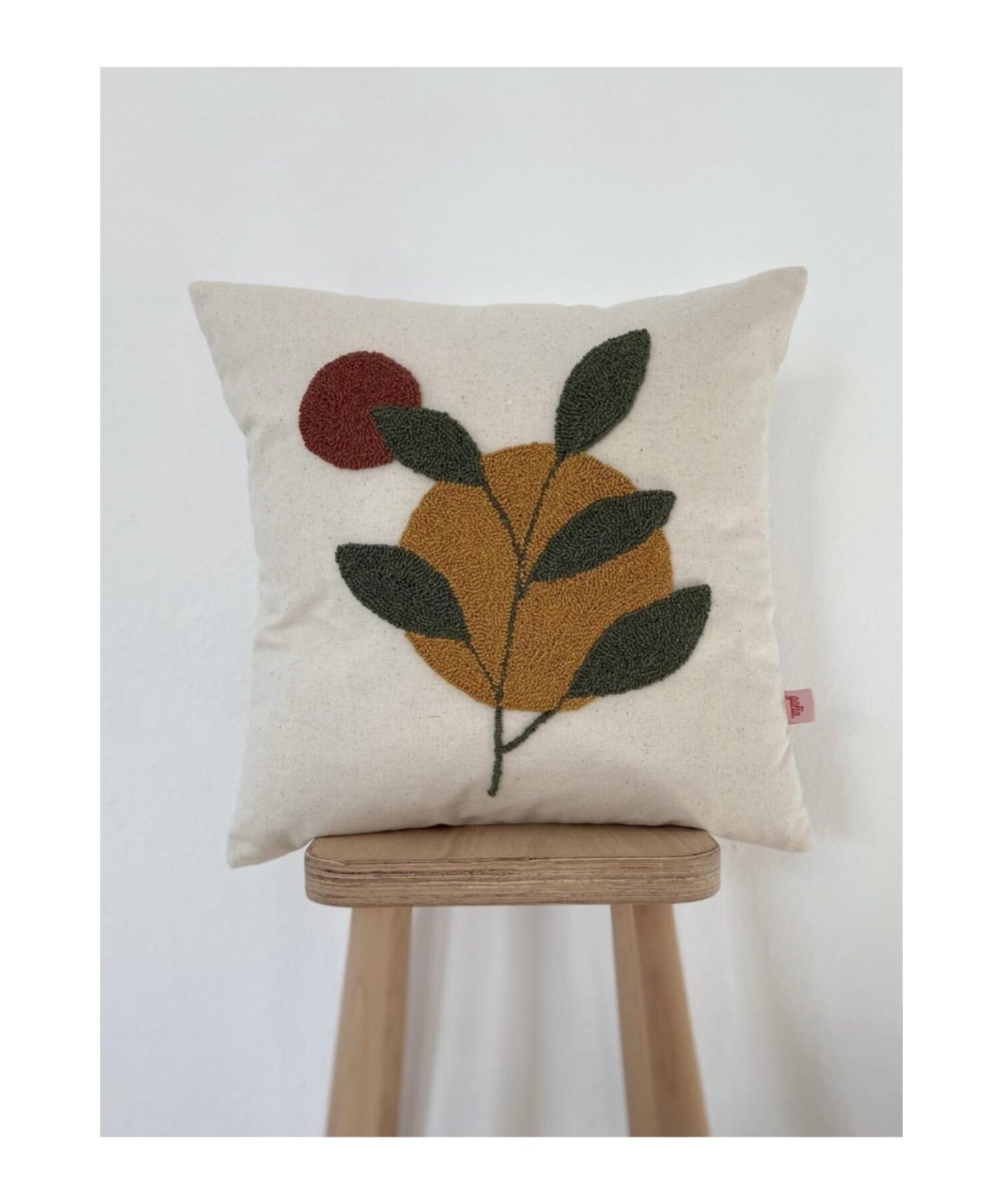 

Nature Themed Washed Linen Punch Cushion Filled Inside 45*45 Cm
