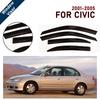 Window Visor for Honda Civic 2001-2005 Sedan 5-Doors | 4pcs Rain Guard Wind Deflector | Car Weather Shield Accessory