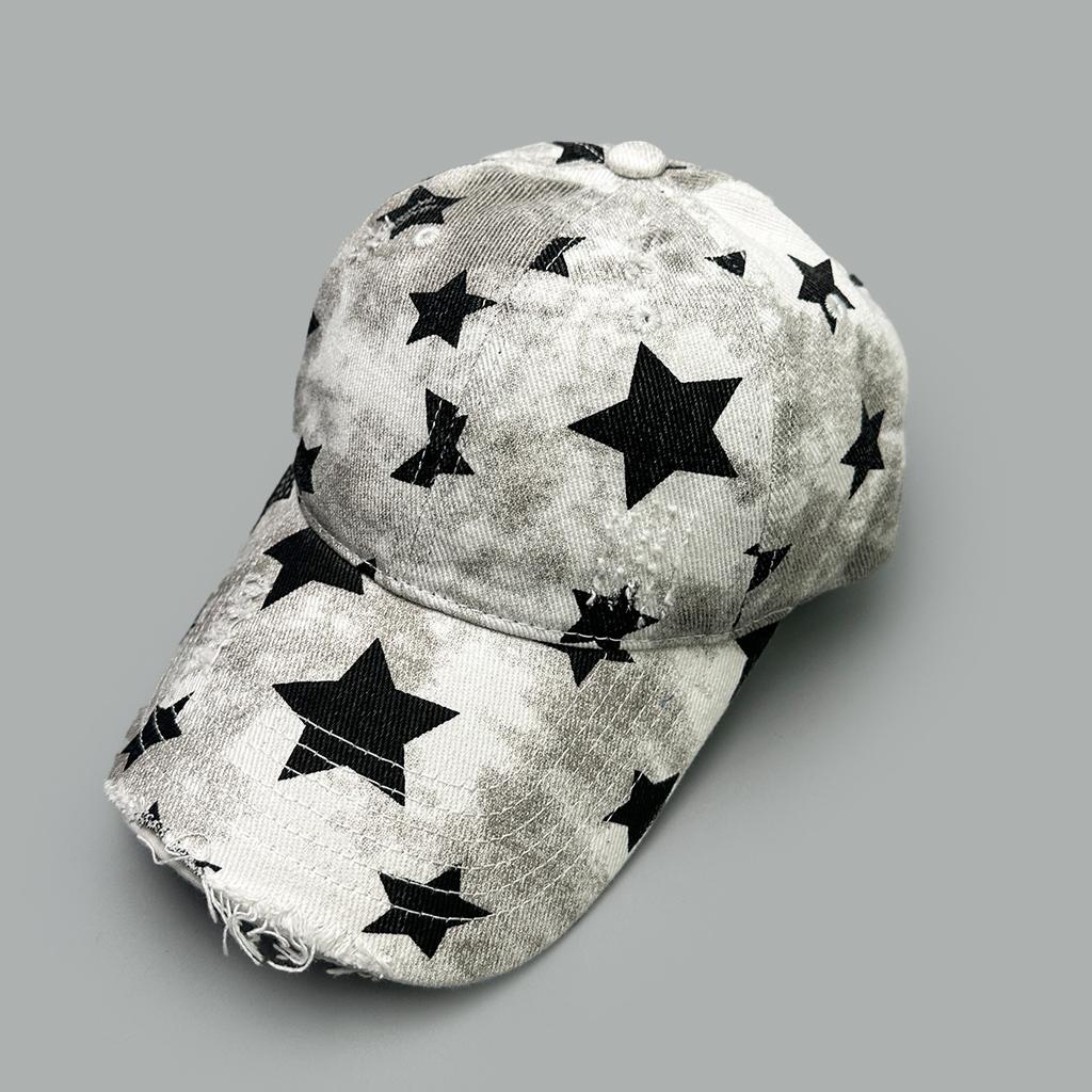 Spring And Summer Retro Pentagram Baseball Cap Men'S And Women'S Sunshade Holes Personalized Retro American Cap