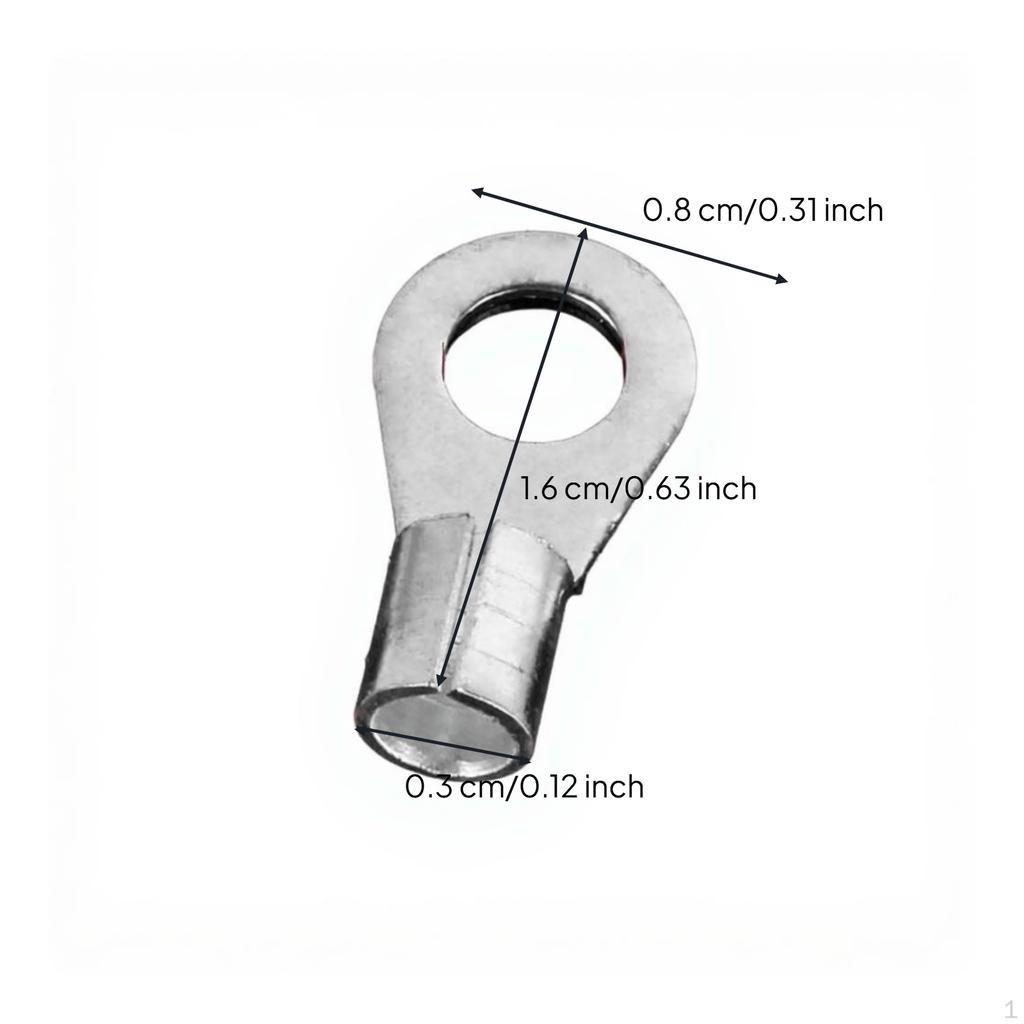 OT Copper Ring Terminal, coldpressed uncoated connector, wiring, vehicle, solar Silver OT168 100pcs