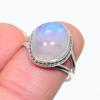 Natural Rainbow Moonstone Gemstone 925 Solid Sterling Silver Gift Ring S.8 E2M34