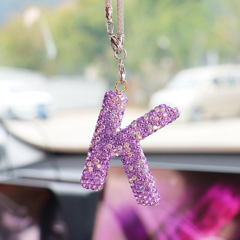 Rhinestone Bow Polymer Clay Car Rearview Mirror Hanging Ornament
