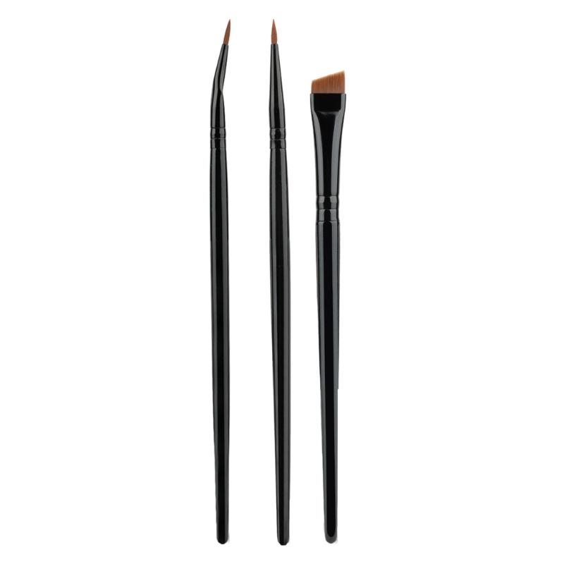 3pcs Fine Tip Angled Eyeliners Brushes With Wood Handle Makeup Brush For Detailed Looks Suitable For Various Occasion