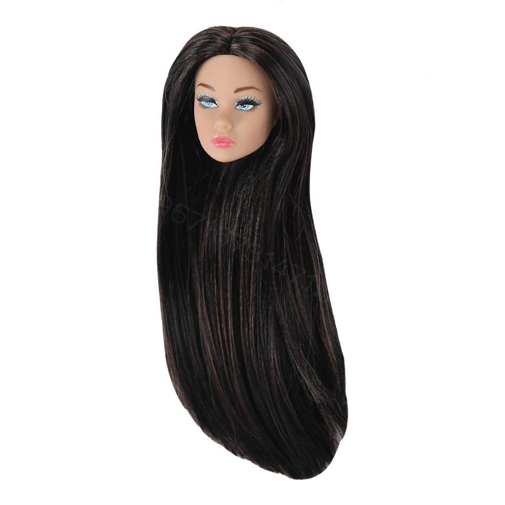 Curly Hair Supermodel Doll Head With Make-up 30cm Dolls Head 1/6 Doll Head  Dolls Accessories