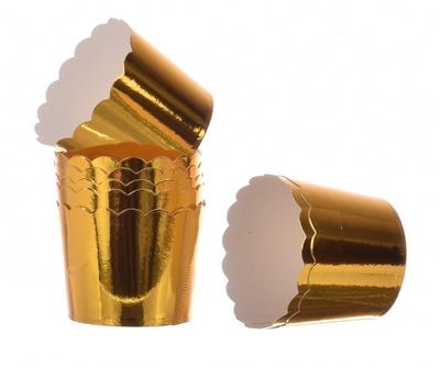 High Gold Paper Cupcakes 50X48 Mm / 50 Pcs