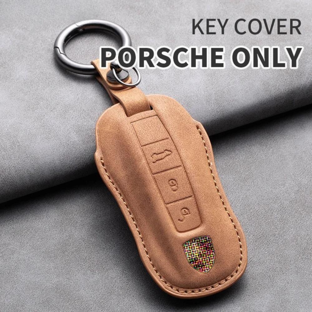 Leather Car Key Cover Case Shell Bag for Porsche Panamera Carman Macann Bobst Cayenne 911 981 991 970 996 Keychain Accessories