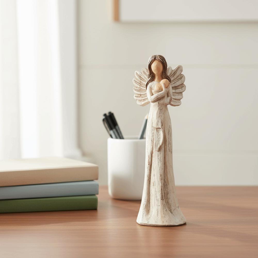 Retro Angel Sculpture Model Handmade Modern Art Crafts Vintage Angel Figure Statue Office