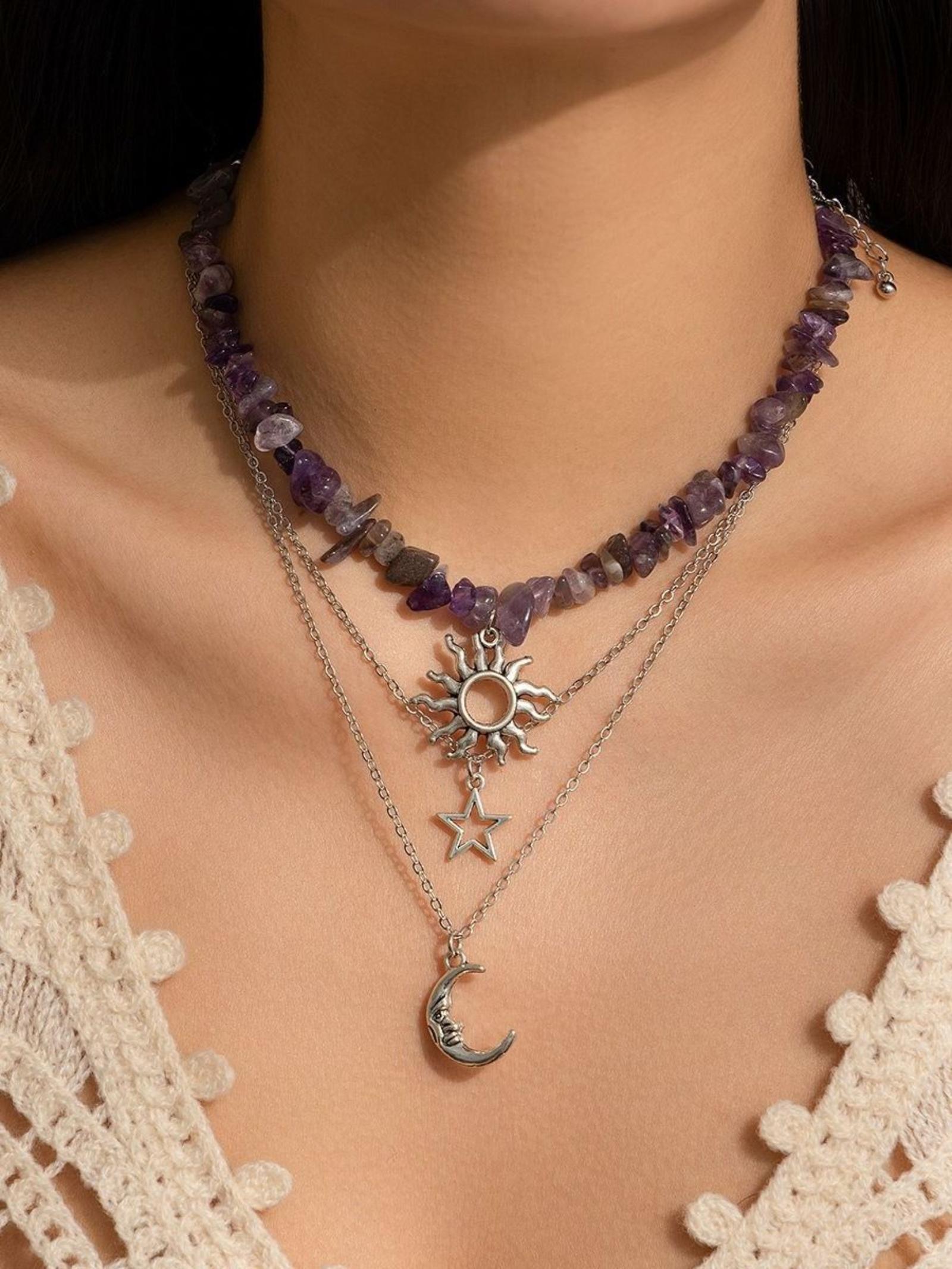 

Irregular Gravel Necklace, Pendant Stacked Necklace One Size