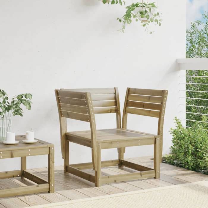 VidaXL Garden Chair, Patio Seat with Armrests and Backrest, Modular Outdoor Terrace Living Room Armchair, Wood of 844678