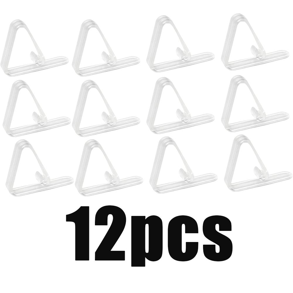 6/12/24pcs Clear Tablecloth Clips Plastic Windproof For Home Kitchen Restaurant Table Weddings Birthdays Tablecloth Accessory