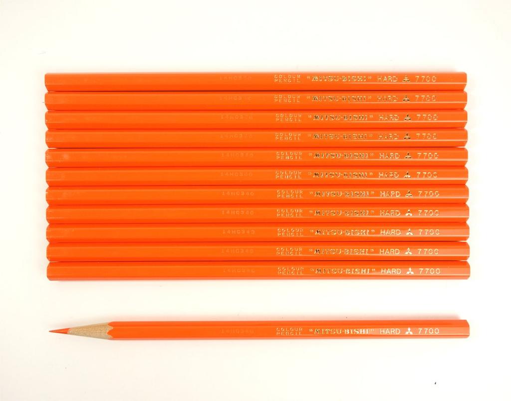 Mitsubishi Pencil Colored K77004 Pencils, Hard, Orange,